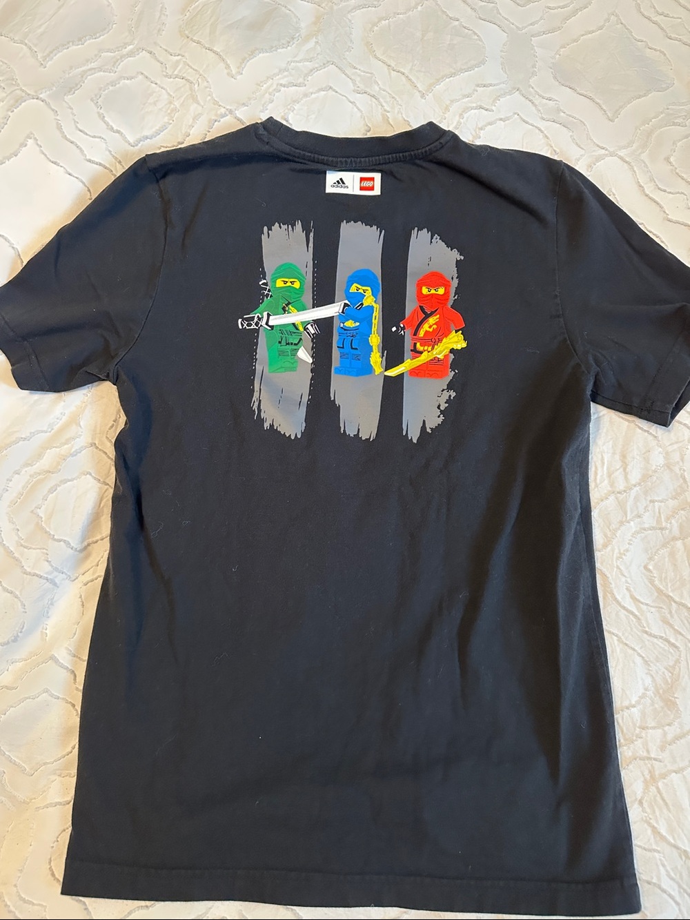 adidas / Lego collab - Black Tee with Green, Blue & Red Ninja Graphics